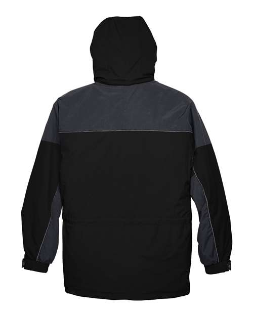 North End 88006, Men's 3-in-1 Two-tone Parka, Black