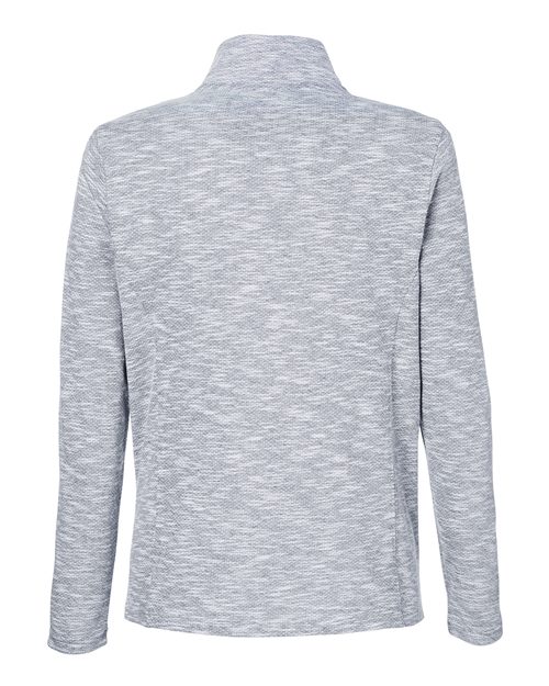North End NE415W, Women's Eclipse Jacquard Quarter-zip Pullover, Black Heather