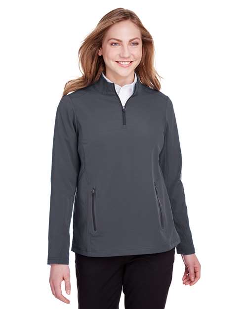 Women's Quest Stretch Quarter-Zip Pullover - - 14079 Carbon Black 173D3 AB Exclusive Brands CA New ab Jackets NE401W New AB North End Performance Pullovers Quarter-Zips S&S Deep Deals Tops Womens Zips