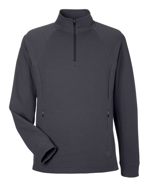 North End NE200, Men's Rhythm Waffle Quarter-zip Pullover, Carbon