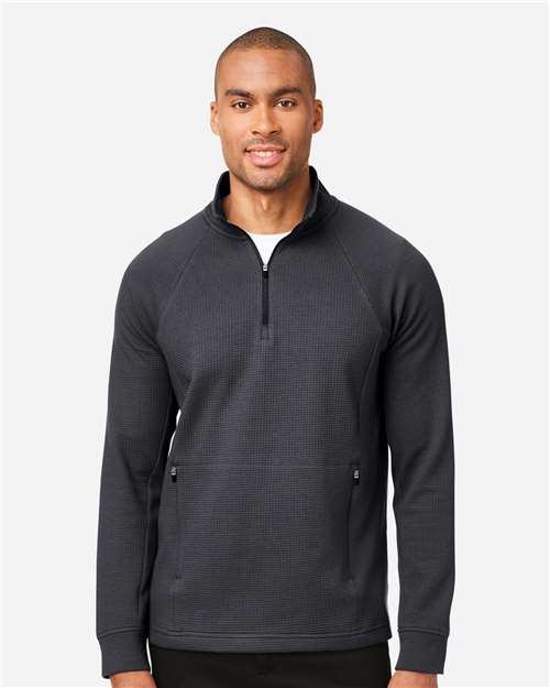 North End NE200, Men's Rhythm Waffle Quarter-zip Pullover, Carbon