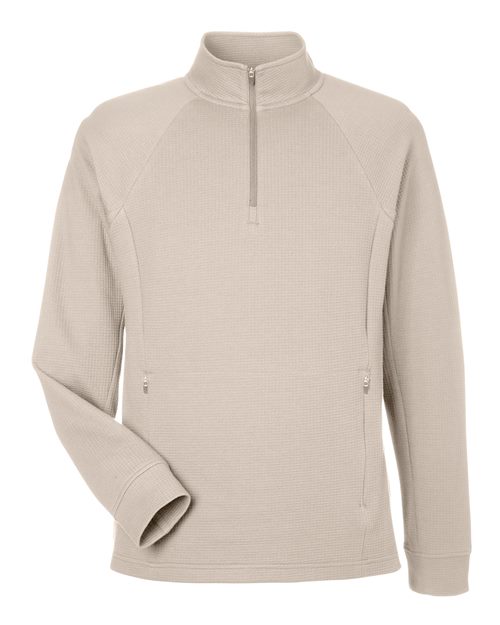 North End NE200, Men's Rhythm Waffle Quarter-zip Pullover, Oatmeal