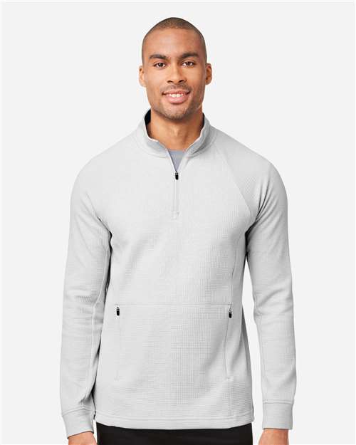 North End NE200, Men's Rhythm Waffle Quarter-zip Pullover, Platinum