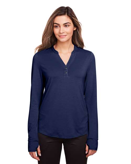 Women's JAQ Stretch Performance V-Neck Snap Pullover - - 14082 Classic Navy 171D3 5-5.9 oz AB Exclusive Brands Antimicrobial CA New ab Corporate Corporate Gifting & Incentives Corporate Gifting - Mid-Range Henley Knit Long Sleeves Moisture-Management NE400W New AB North End Performance Polos & Knits Polyester Quarter-Zips Rayon S&S Deep Deals S&S Exclusive Brands Spandex Sustainable Materials Sustainable Styles Thumbholes Tops V-Neck Womens