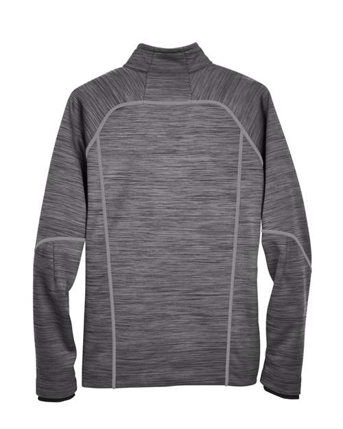 North End 88697, Men's Flux Mélange Bonded Fleece Jacket, Carbon/ Black