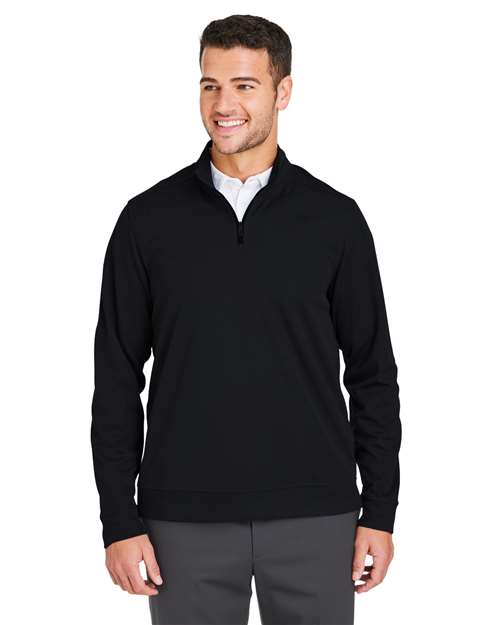 Men's Express Tech Performance Pique Quarter-Zip Pullover - - 14101 Black 176D3 AB Exclusive Brands CA New ab Jackets Mens & Unisex NE412 New AB North End Performance Polyester - 100% Pullovers Quarter-Zips Recycled Sustainable Manufacturing Sustainable Styles Thermals Tops Zips