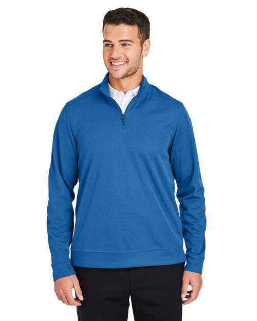 Men's Express Tech Performance Pique Quarter-Zip Pullover - - 14101 Light Nautical Blue 176D3 AB Exclusive Brands CA New ab Jackets Mens & Unisex NE412 New AB North End Performance Polyester - 100% Pullovers Quarter-Zips Recycled Sustainable Manufacturing Sustainable Styles Thermals Tops Zips