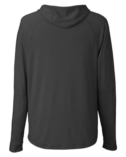 North End NE105, Unisex Jaq Stretch Performance Hooded Long Sleeve T-shirt, Black