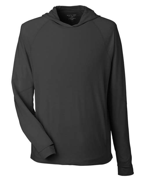 North End NE105, Unisex Jaq Stretch Performance Hooded Long Sleeve T-shirt, Black