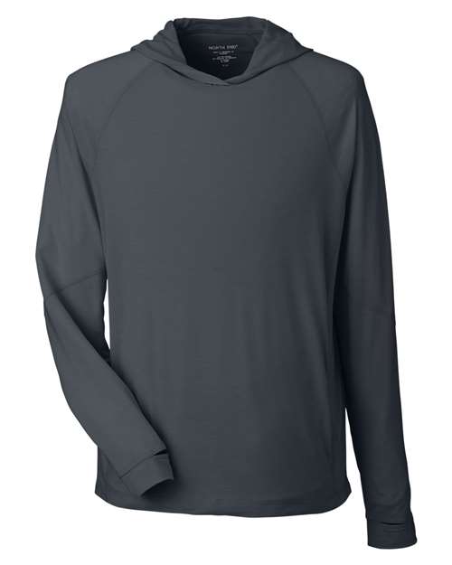 North End NE105, Unisex Jaq Stretch Performance Hooded Long Sleeve T-shirt, Carbon