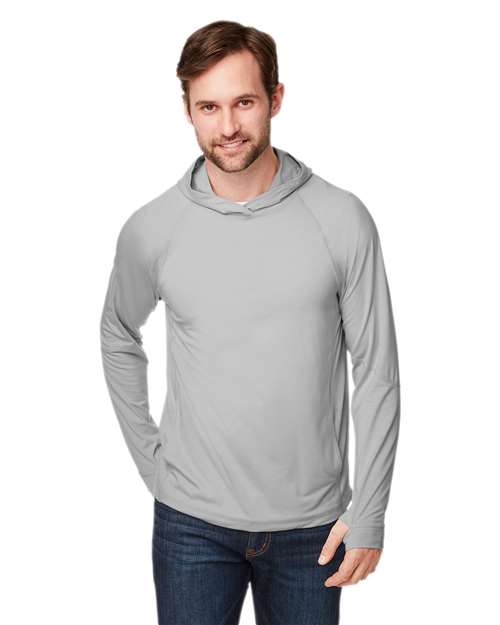 Unisex JAQ Stretch Performance Hooded Long Sleeve T-Shirt - - 14108 Platinum 161D3 5-5.9 oz AB Exclusive Brands Activewear Antimicrobial CA New ab Fitness & Wellness Fitness & Wellness Health Professionals Fitness & Wellness Health Wellbeing Hooded Long Sleeves Mens & Unisex Moisture-Management NE105 New AB North End Performance Pockets Polyester Pullovers Raglans Rayon Spandex Sustainable Materials Sustainable Styles T-Shirts T-Shirts - Long Sleeve Thumbholes Tops