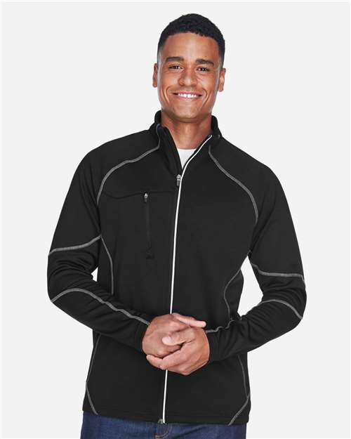 Men's Gravity Performance Fleece Jacket - - 14112 Black 144D3 7-7.9 oz 88174 AB Exclusive Brands Activewear CA New ab Fleece Full-Zips Jackets Mens & Unisex Moisture-Management New AB North End Outerwear Performance Pockets Polyester - 100% S&S Exclusive Brands Zips