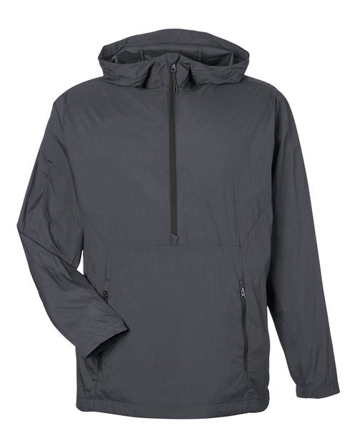 North End NE810, Men's Aura Lightweight Packable Anorak, Carbon/ Black