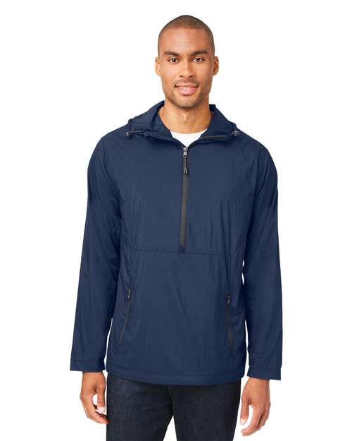 Men's Aura Lightweight Packable Anorak - - 14114 Classic Navy Carbon 213D3 AB Exclusive Brands CA New ab Explore School & Team Fitness & Wellness Fitness & Wellness Outdoor Enthusiast Fitness & Wellness Physical Fitness Jackets Mens & Unisex NE810 New New AB North End Nylon Outerwear Packables Pullovers Quarter-Zips Rain Coats Recycled Resort & Gift Resort & Gift Gift Shops Resort & Gift Shops Spring & Summer School & Team - Bookstore & Greek Life School & Team - Spirit Wear Zips