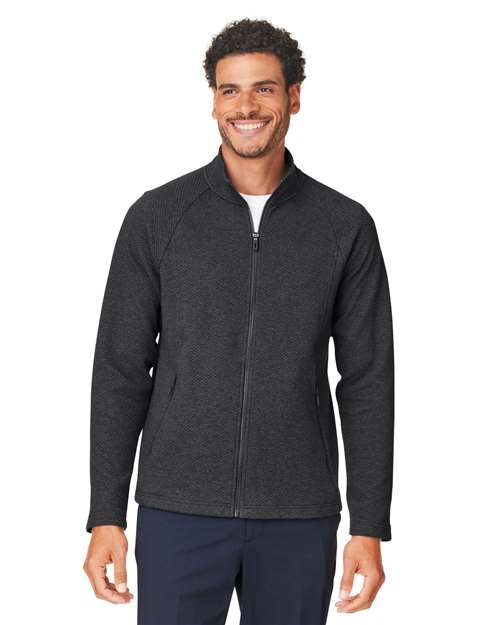 Men's Spirit Textured Full-Zip - - 14117 Black Heather 209D3 8-8.9 oz AB Exclusive Brands Activewear CA New ab Cotton Full-Zips Jackets Knit Long Sleeves Mens & Unisex NE727 New AB North End Outerwear Performance Pockets Polos & Knits Polyester Socially Conscious Manufacturing Spandex Sun/UV Protection Sustainable Materials Sustainable Styles Tops Zips