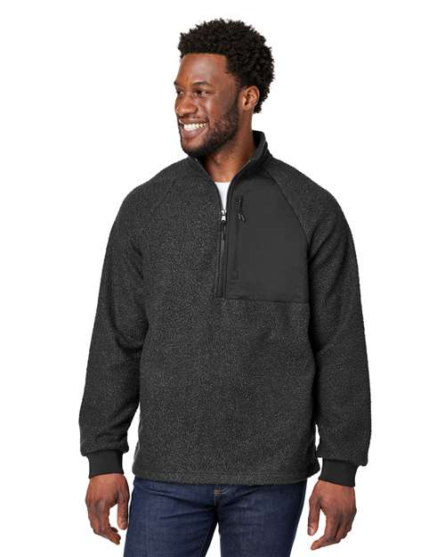 Men's Aura Sweater Fleece Quarter-Zip Pullover - - 14139 Black Black 11-11.9 oz 199D3 AB Exclusive Brands CA New ab Corporate Corporate Company Travel Corporate Outings & Events Fleece Jackets Long Sleeves Mens & Unisex NE713 New AB North End Nylon Outerwear Polyester - 100% Pullovers Quarter-Zips Zips