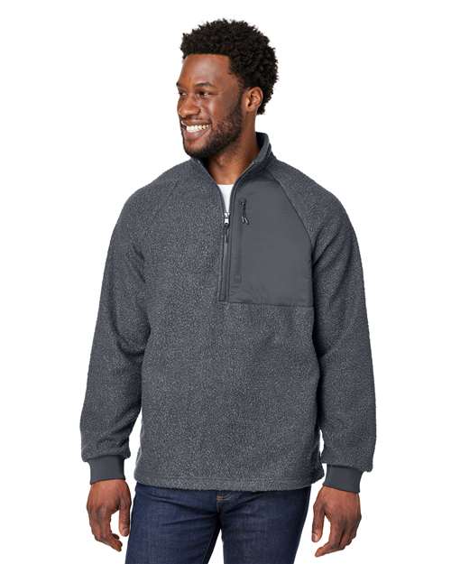 Men's Aura Sweater Fleece Quarter-Zip Pullover - - 14139 Carbon Carbon 11-11.9 oz 199D3 AB Exclusive Brands CA New ab Corporate Corporate Company Travel Corporate Outings & Events Fleece Jackets Long Sleeves Mens & Unisex NE713 New AB North End Nylon Outerwear Polyester - 100% Pullovers Quarter-Zips Zips