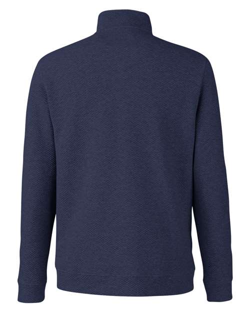 North End NE725, Men's Spirit Textured Quarter-zip Pullover, Classic Navy Heather