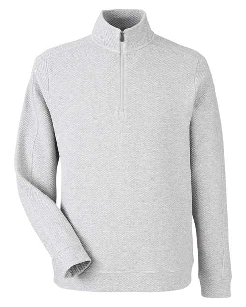North End NE725, Men's Spirit Textured Quarter-zip Pullover, Platinum Heather