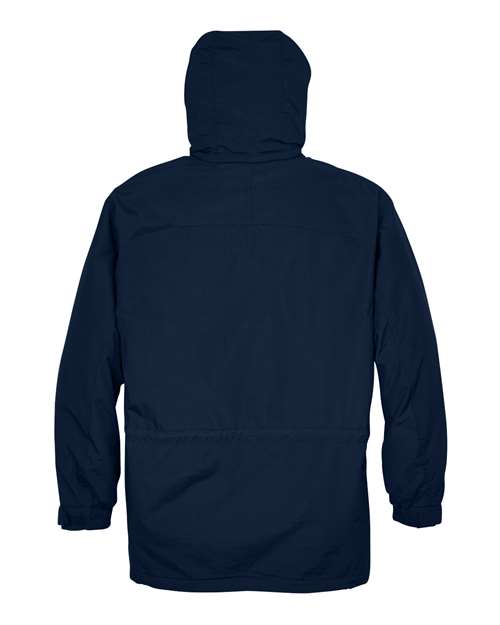 North End 88007, Men's 3-in-1 Parka With Dobby Trim, Midnight Navy