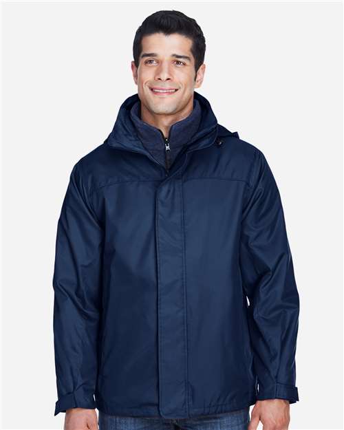 North End 88130, Men's 3-in-1 Insulated Jacket, Midnight Navy