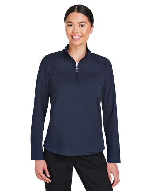 Women's Express Tech Performance Pique Quarter-Zip Pullover - - 14167 Classic Navy 177D3 AB Exclusive Brands CA New ab Jackets NE412W New AB North End Performance Polyester - 100% Pullovers Quarter-Zips Recycled S&S Exclusive Brands Sustainable Manufacturing Sustainable Materials Sustainable Styles Thermals Tops Womens Zips