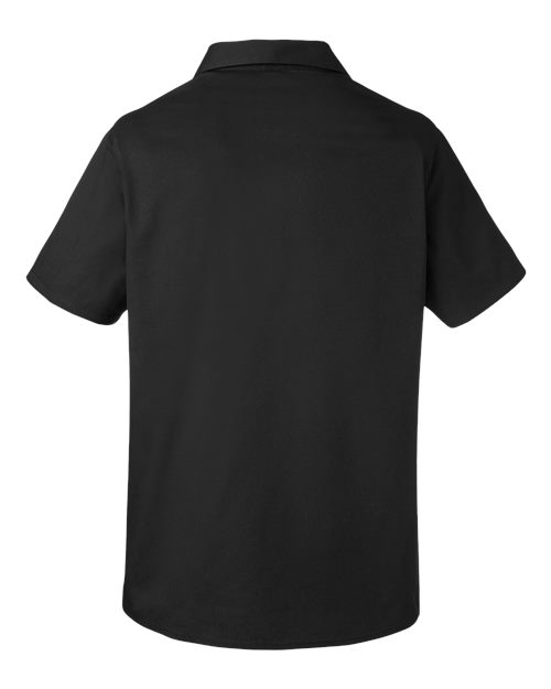 Harriton M585W, Women's Advantage Il Short Sleeve Dress Shirt, Black
