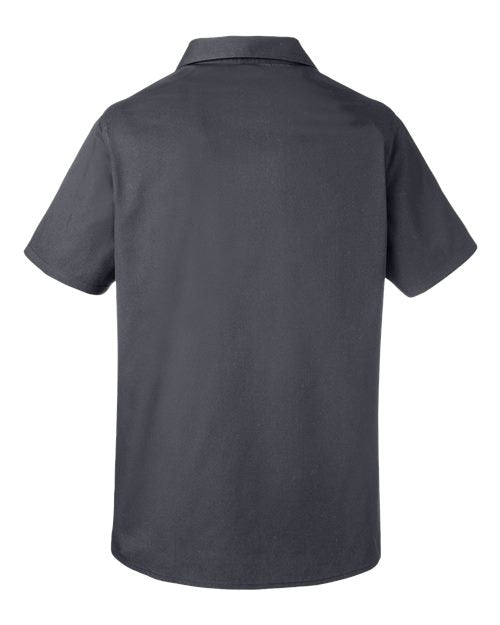 Harriton M585W, Women's Advantage Il Short Sleeve Dress Shirt, Dark Charcoal