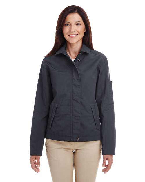Women's Auxiliary Canvas Work Jacket - - 14180 Dark Charcoal 274B9 8-8.9 oz AB Exclusive Brands CA New ab Cotton Full-Zips Harriton Jackets Long Sleeves M705W New AB Outerwear Pockets Polyester S&S Deep Deals Water Resistant Womens Workwear Zips