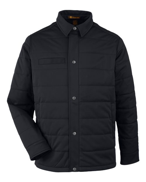 Harriton M821, Unisex Guardian Soft Shell Chore Coat, Black