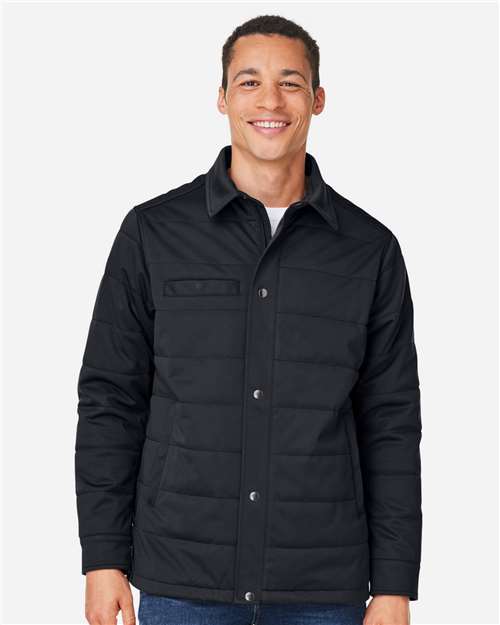 Harriton M821, Unisex Guardian Soft Shell Chore Coat, Black
