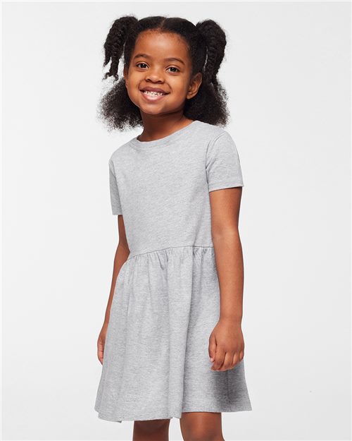 Toddler Fine Jersey Dress - - 12406 09238 5333 Cotton - 100% Infants / Toddlers Patterns and Prints Patterns and Prints - Stripes Rabbit Skins Short Sleeves T-Shirts - Premium