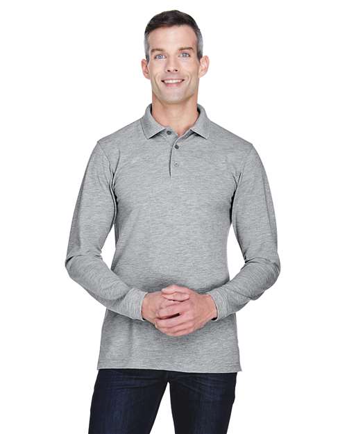 Men's Easy Blend™ Long Sleeve Polo - - 14195 Grey Heather 2025 Polo Guide 2025 Polo Guide Uniforms 2025 Polo Guide Uniforms - Workwear & Industrial 204B9 AB Exclusive Brands Back to School 2025 CA CA New ab Cotton Harriton Long Sleeves M265L Mens & Unisex New AB Pique Polos Polos & Knits Polyester S&S Exclusive Brands Side Seams Sport Shirts Tops
