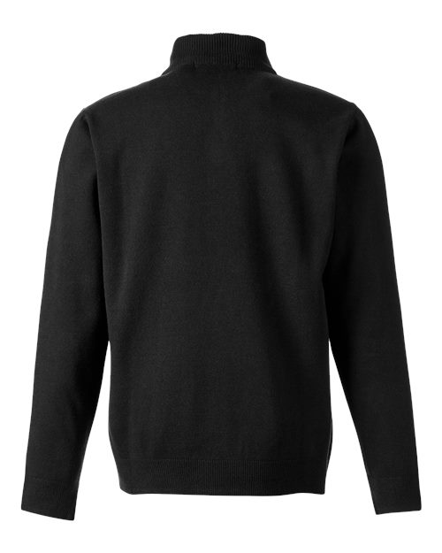 Harriton M421, Unisex Pilbloc Quarter-zip Pullover Sweater, Black