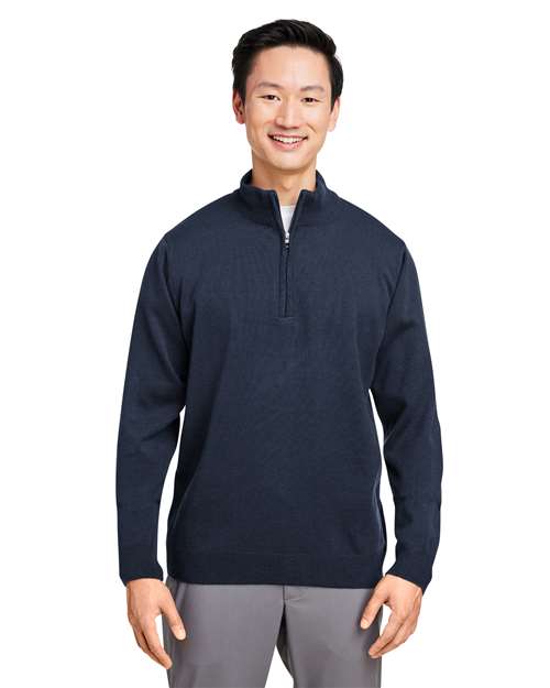 Unisex Pilbloc™ Quarter-Zip Pullover Sweater - - 14196 Dark Navy 12-12.9 oz 233B9 AB Exclusive Brands CA New ab Harriton Knit Long Sleeves M421 Mens & Unisex New AB Polos & Knits Pullovers Quarter-Zips Sweaters Tops