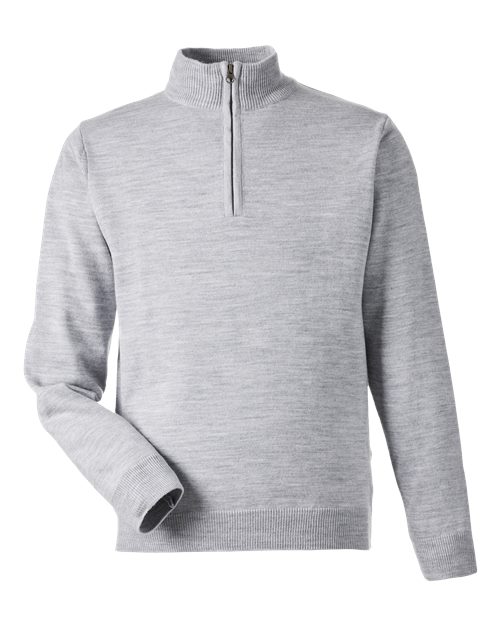 Harriton M421, Unisex Pilbloc Quarter-zip Pullover Sweater, Grey Heather