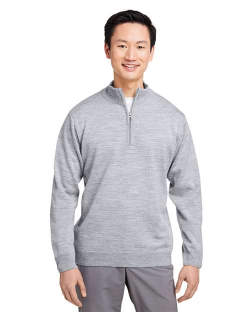 Unisex Pilbloc™ Quarter-Zip Pullover Sweater - - 14196 Grey Heather 12-12.9 oz 233B9 AB Exclusive Brands CA New ab Harriton Knit Long Sleeves M421 Mens & Unisex New AB Polos & Knits Pullovers Quarter-Zips Sweaters Tops