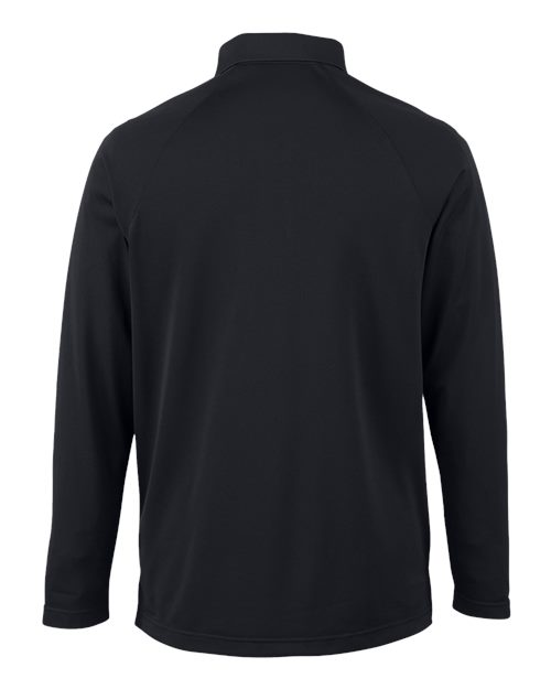 Harriton M208L, Men's Charge Snag And Soil Protect Long Sleeve Polo, Black