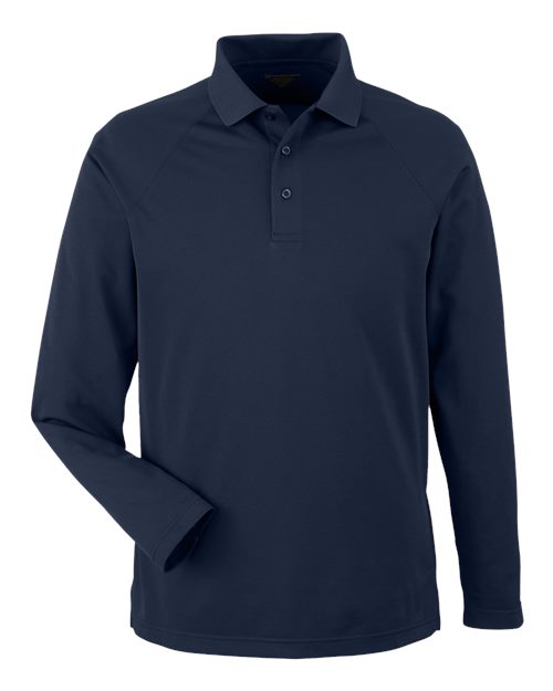 Harriton M208L, Men's Charge Snag And Soil Protect Long Sleeve Polo, Dark Navy
