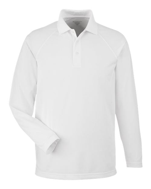 Harriton M208L, Men's Charge Snag And Soil Protect Long Sleeve Polo, White
