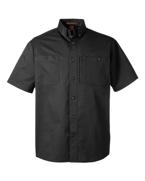 Harriton M585, Men's Advantage Il Short Sleeve Work Shirt, Black