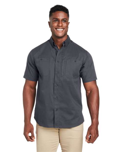 Men's Advantage IL Short Sleeve Work Shirt - - 14200 Dark Charcoal 262B9 4-4.9 oz AB Exclusive Brands CA New ab Cotton Dress Shirts Harriton M585 Mens & Unisex New AB Pockets Polyester Short Sleeves Stain Resistant Tops Workwear Wovens Wovens & Dress Shirts Wrinkle Free Zips