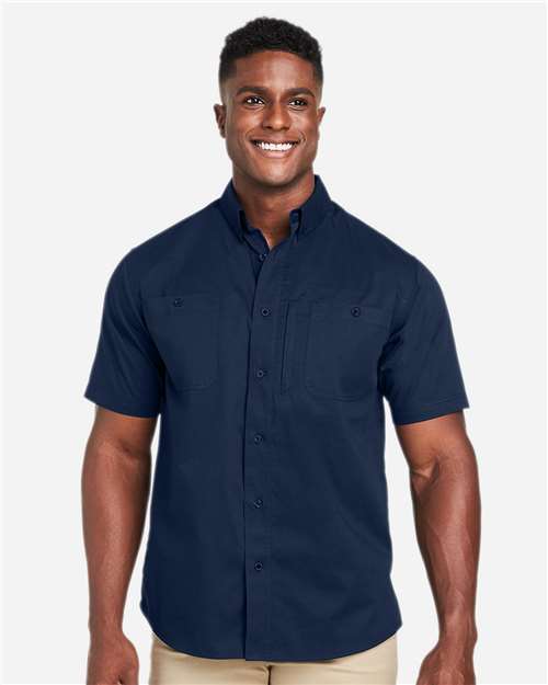 Harriton M585, Men's Advantage Il Short Sleeve Work Shirt, Dark Navy