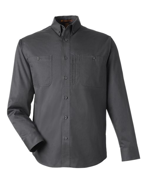 Harriton M585L, Men's Advantage Il Workshirt, Dark Charcoal