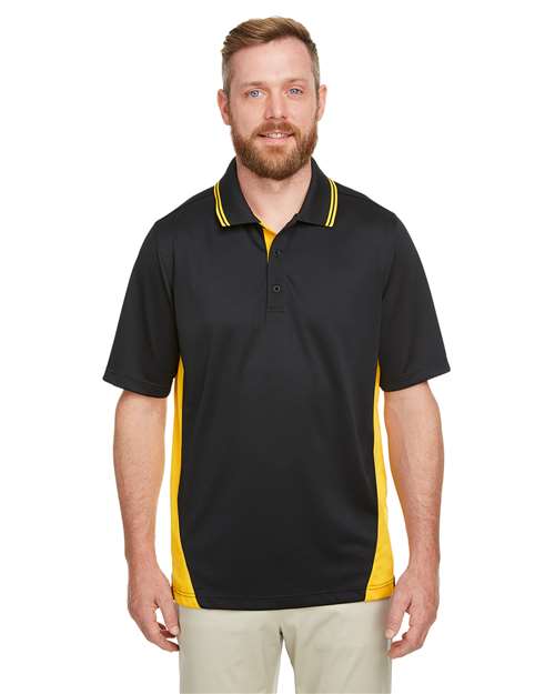 Men's Tall Flash Snag Protection Plus IL Colorblock Polo - - 14205 Black Sunray Yellow 227B9 6-6.9 oz AB Exclusive Brands Antimicrobial CA New ab Harriton M386T Mens & Unisex Moisture-Management New AB Performance Polos Polos & Knits Polyester - 100% S&S Deep Deals Short Sleeves Snag Resistant Sport Shirts Sun/UV Protection Talls Tops
