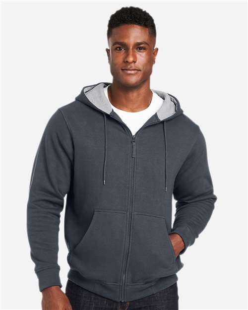Harriton M711T, Unisex Tall Climabloc Lined Heavyweight Hooded Sweatshirt, Dark Charcoal