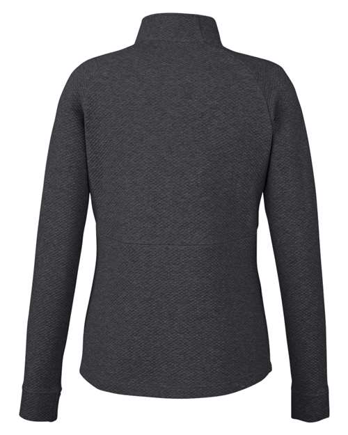 North End NE725W, Women's Spirit Textured Quarter-zip Pullover, Black Heather