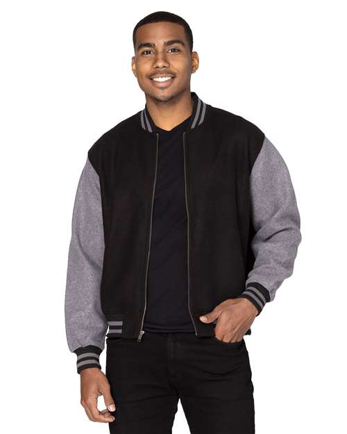 Unisex Legend Jacket - - 14227 Black Charcoal Heather 13-13.9 oz 364J 794E0 Activewear CA New ab Full-Zips Jackets Mens & Unisex New AB Outerwear Threadfast Apparel Zips