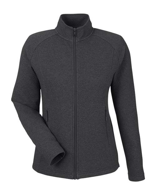 North End NE727W, Women's Spirit Textured Full-zip, Black Heather