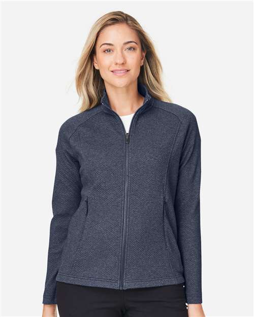 North End NE727W, Women's Spirit Textured Full-zip, Classic Navy Heather